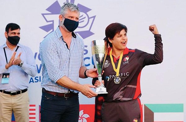 'A star is born': Meet Chaya Mughal, a teacher from Jammu and Kashmir who leads UAE national women's cricket team 3 Chaya Mughal Qualifiers Trophy Winner