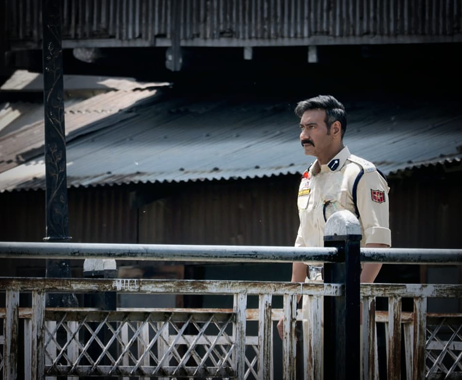 Ajay Devgn was spotted filming a scene for Rohit Shettys upcoming Singham Again in Old Citys Zaina Kadal area of c