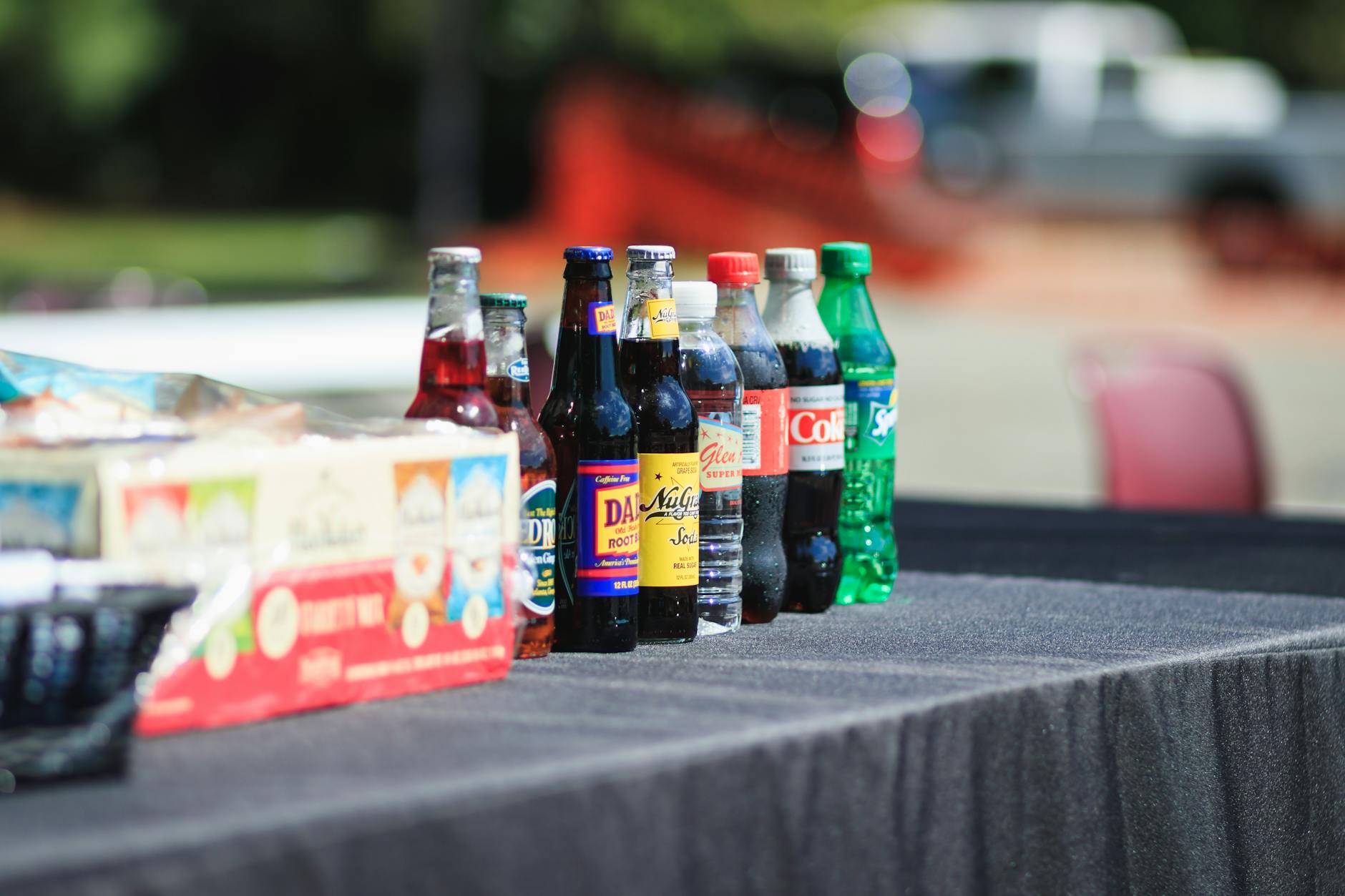 assorted beverage bottles