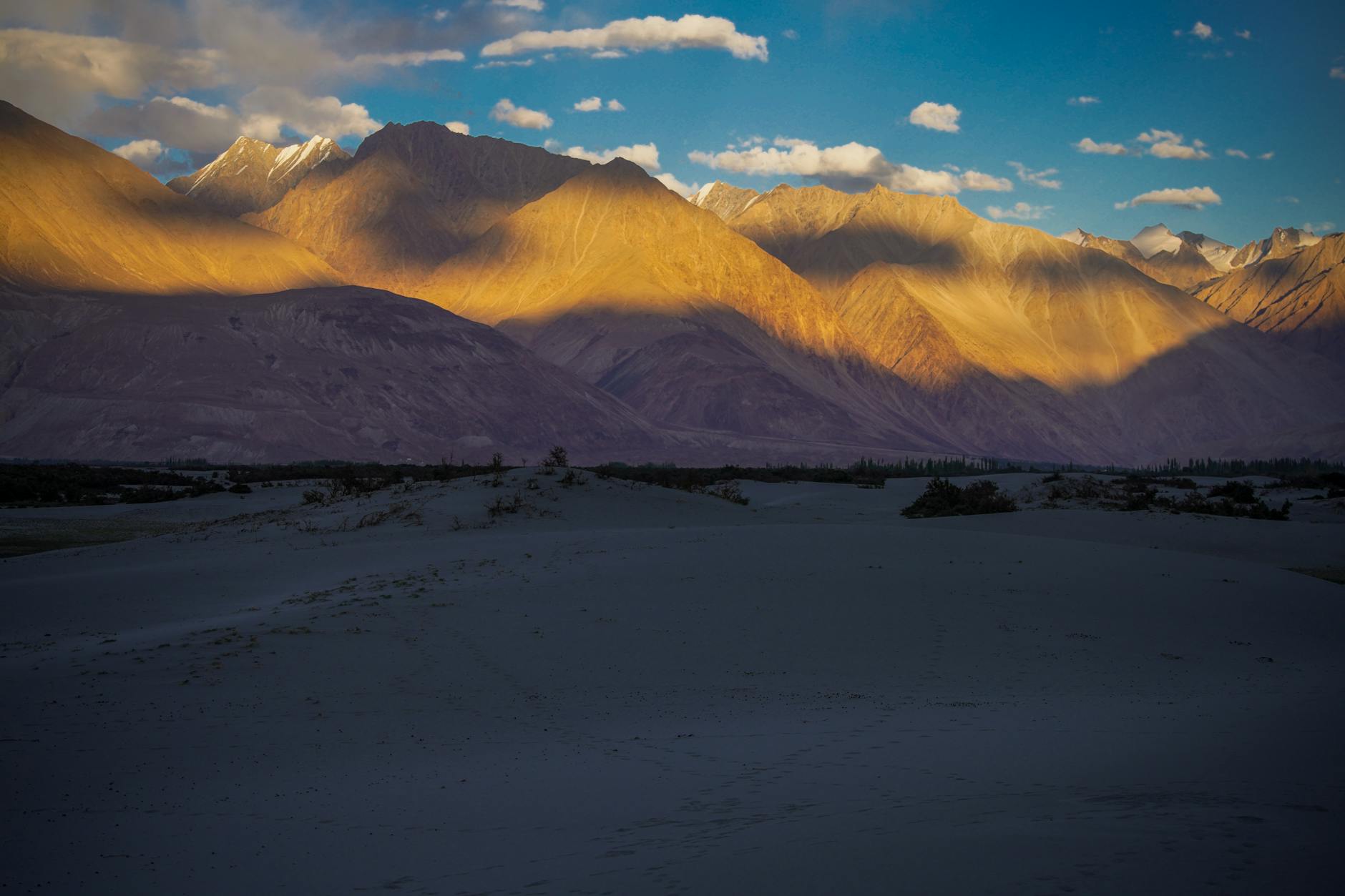 sand dunes in mountains