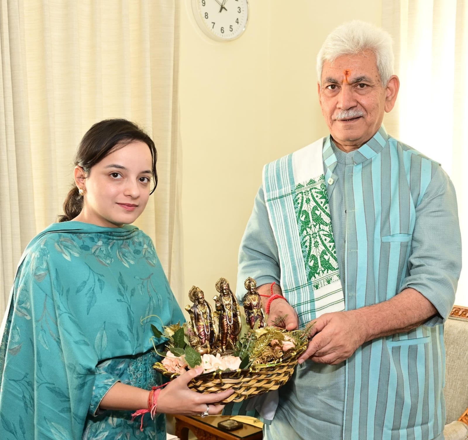 Lieutenant Governor Shri Manoj Sinha meeting Ms Shagun Parihar MLA from Kishtwar